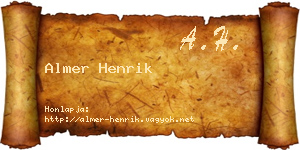 Almer Henrik névjegykártya